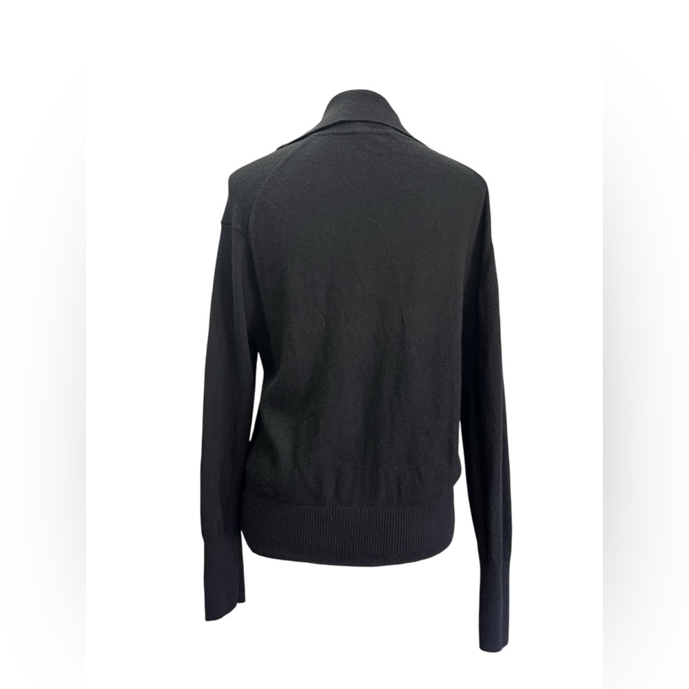 Everlane Yak Wool Blend Half Zip Mock Neck Sweater Black Large Quiet Luxury - Picture 5 of 12